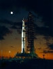 Apollo 4 on launch pad in early morning of Nov 9 1967