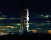 Apollo 17 on the pad at night