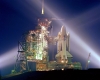 STS 1 at Night on Pad